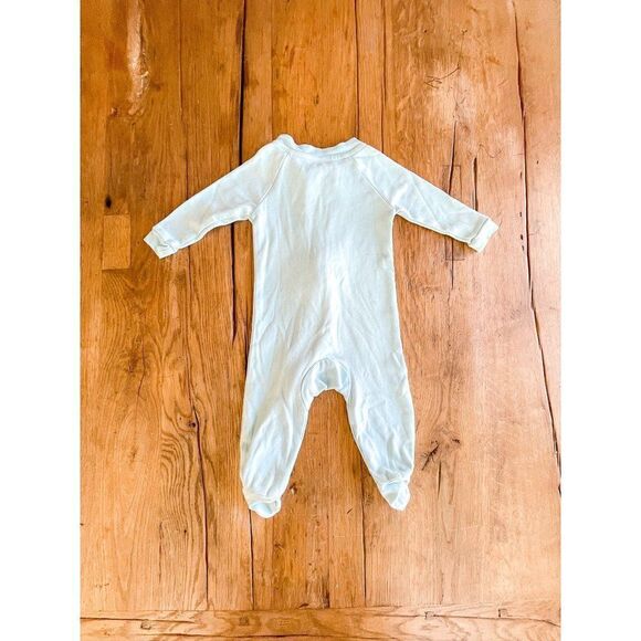 Pact Organic Cotton Light Blue Zippered Footie Size 0-3M - Picture 3 of 3